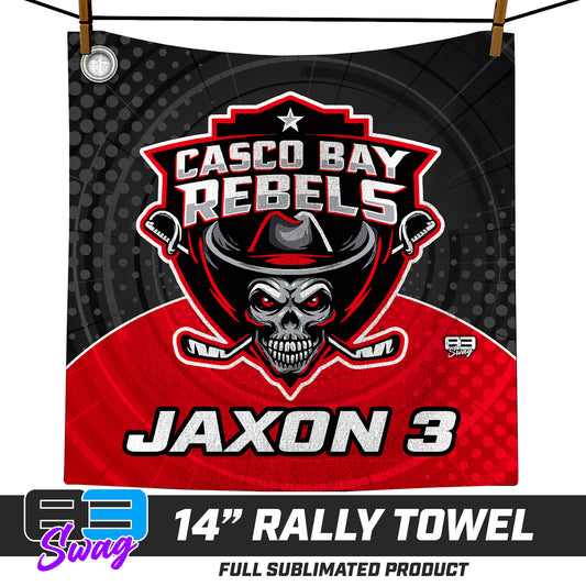CUSTOM - 14"x14" Rally Towel - Casco Bay Rebels Hockey