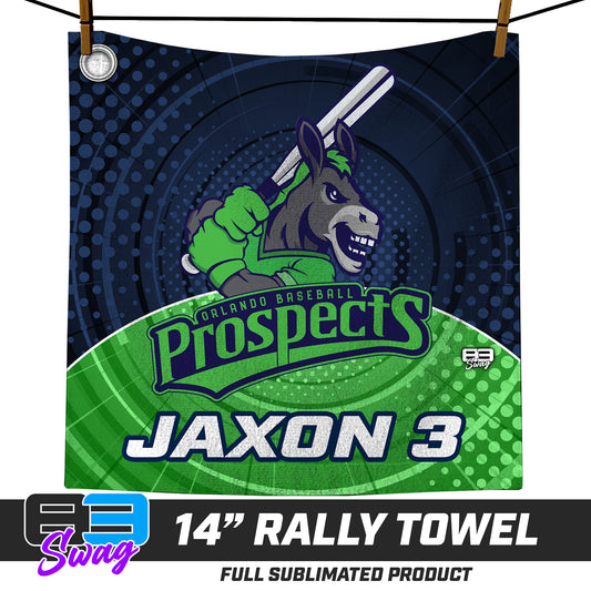 CUSTOM - 14"x14" Rally Towel - Orlando Baseball Prospects - OBP - Swamp Donkeys