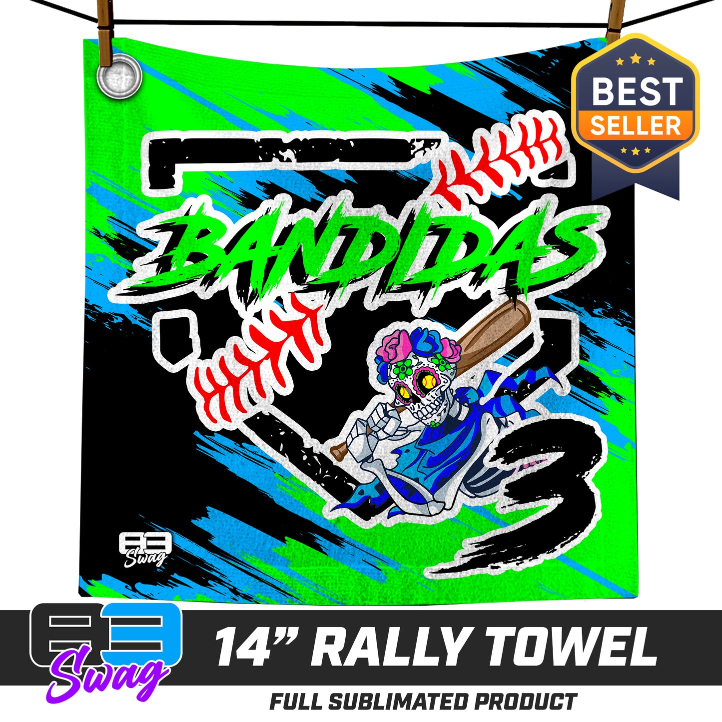 14"x14" Rally Towel  - Baker Bandidas Softball