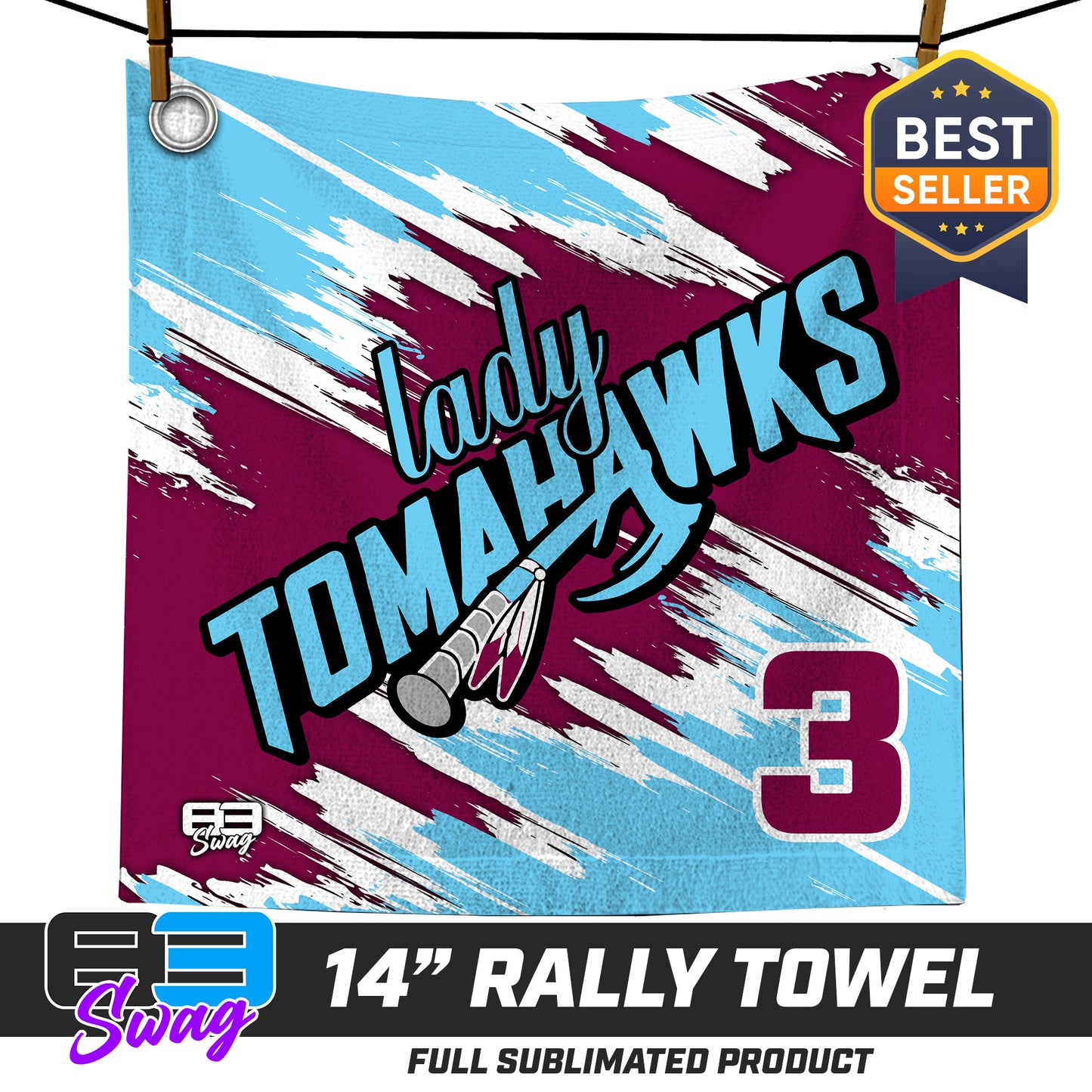 14"x14" Rally Towel  - Keystone Heights - Lady Tomahawks Softball