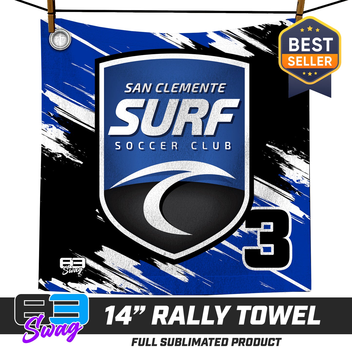 14"x14" Rally Towel  - San Clemente Surf Soccer Club