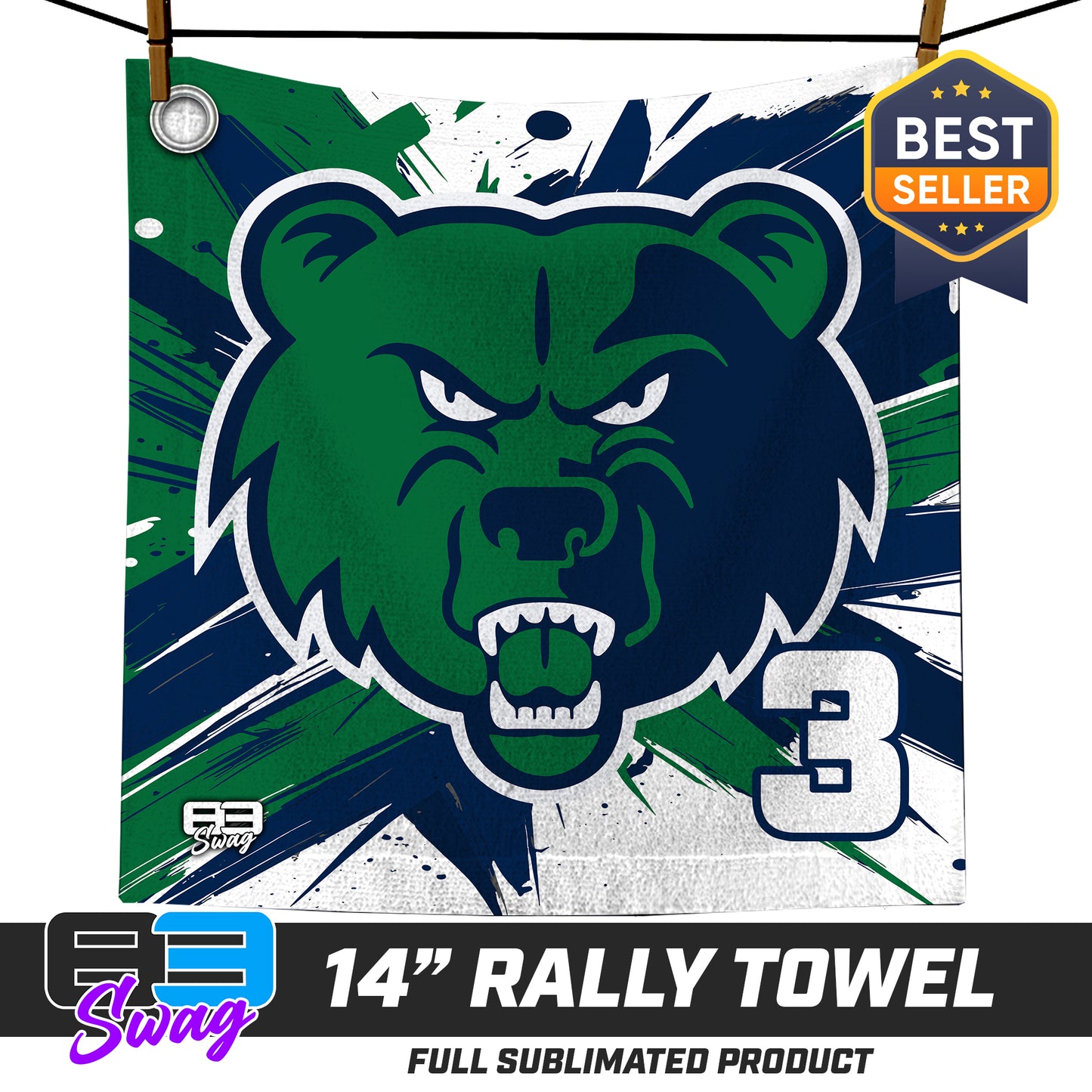 14"x14" Rally Towel  - Creekview Grizzlies
