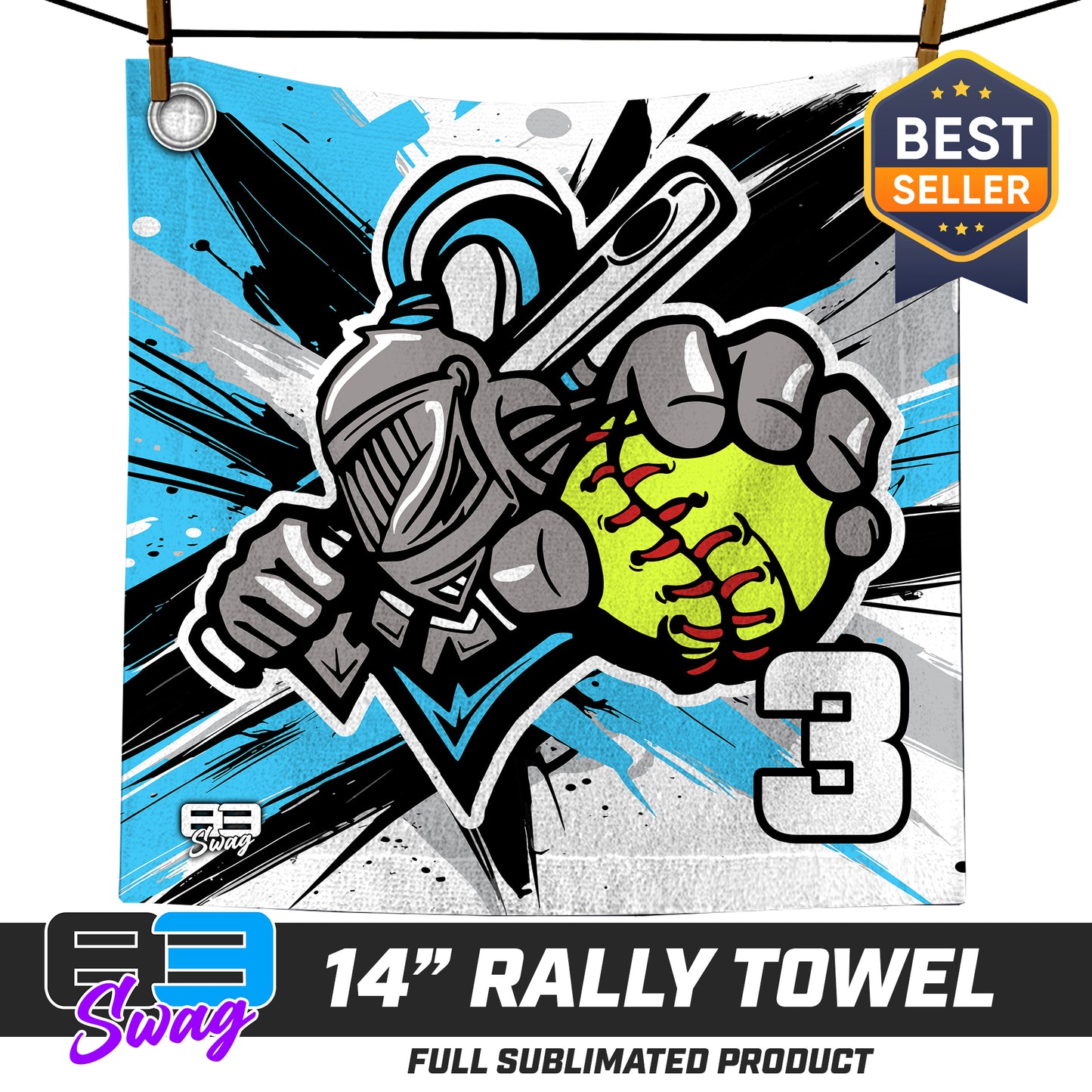 14"x14" Rally Towel  - Knights Softball