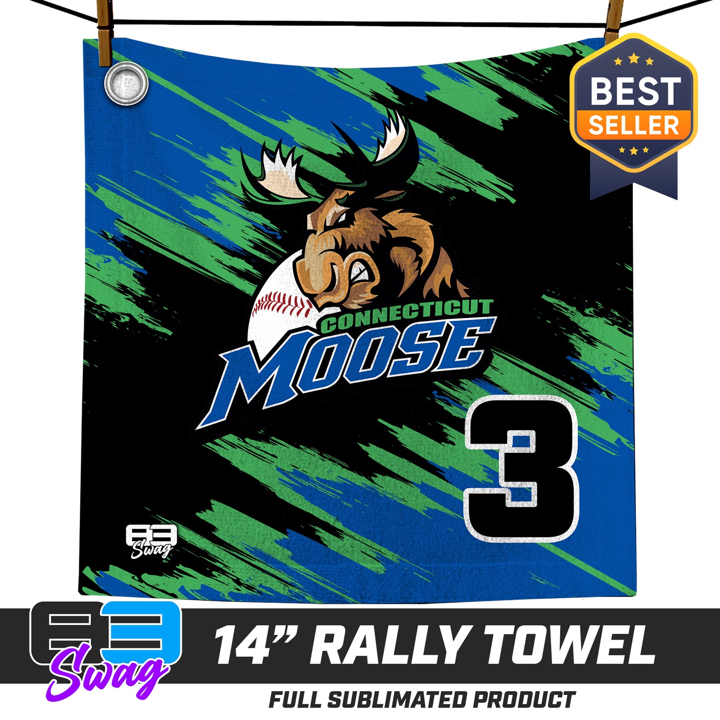 14"x14" Rally Towel  - Connecticut Moose Baseball