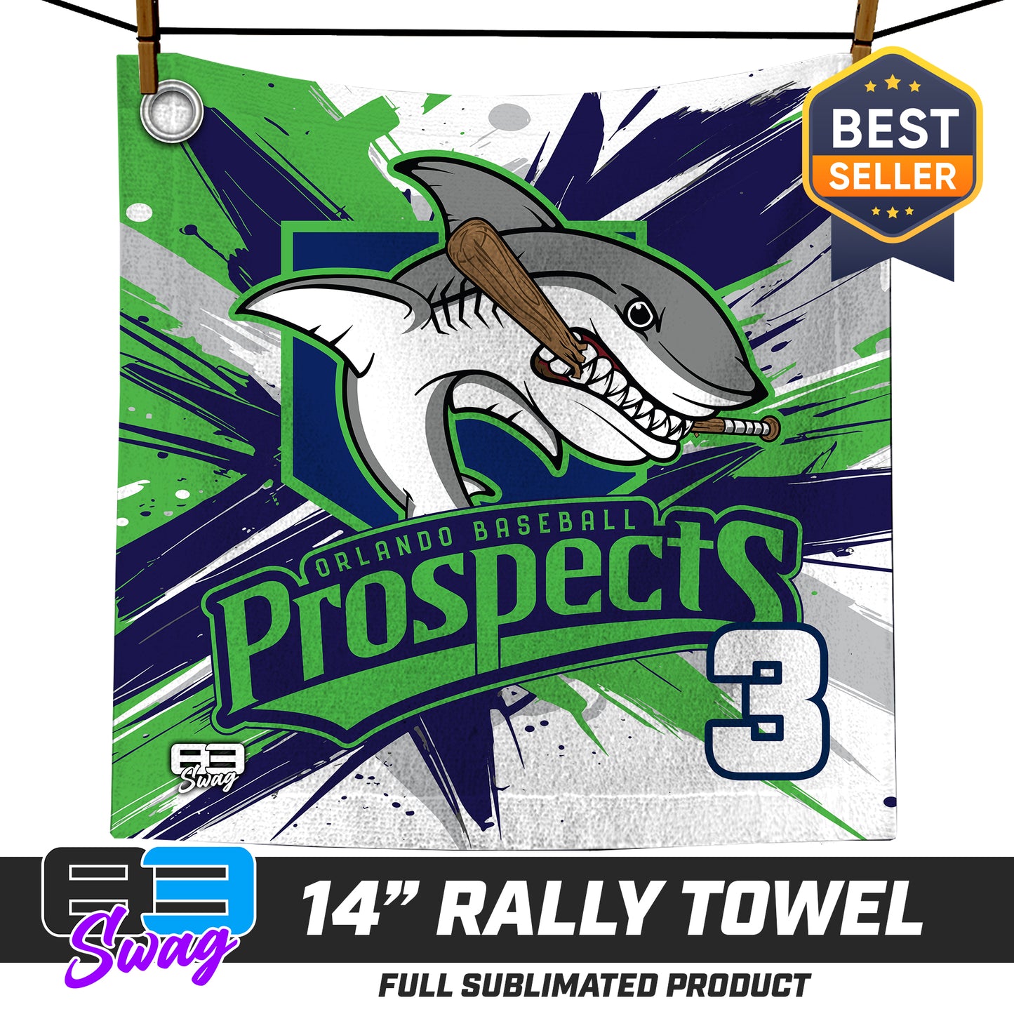 14"x14" Rally Towel  - Orlando Baseball Prospects - Land Sharks V.2026
