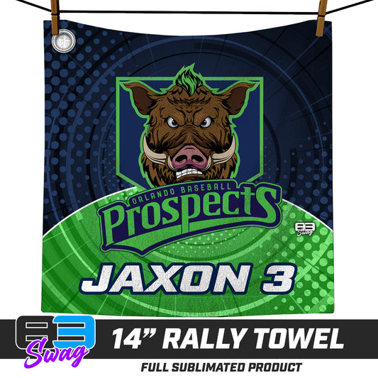CUSTOM - 14"x14" Rally Towel - Orlando Prospects Baseball - OBP - War Hogs