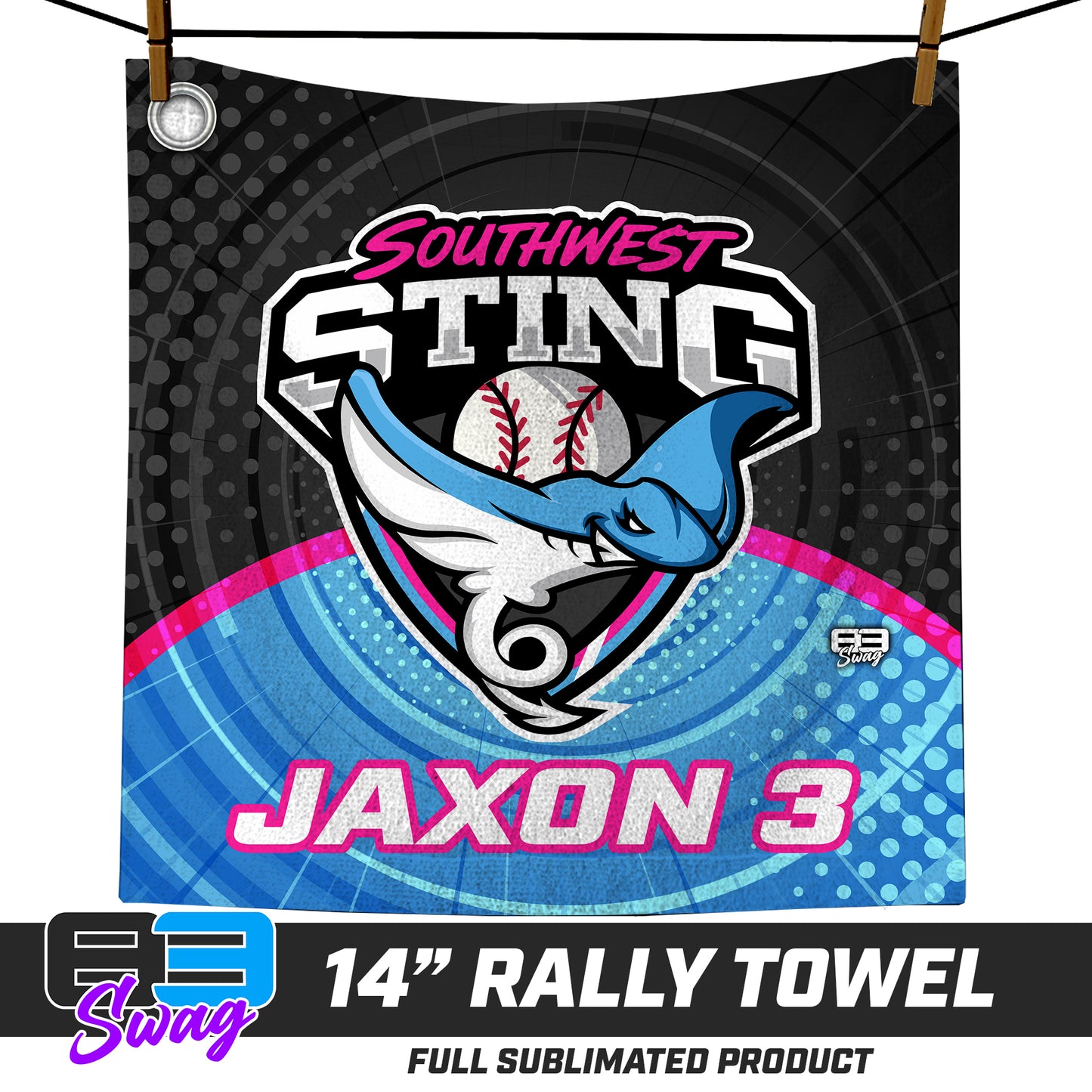 CUSTOM - 14"x14" Rally Towel - Southwest Sting Baseball