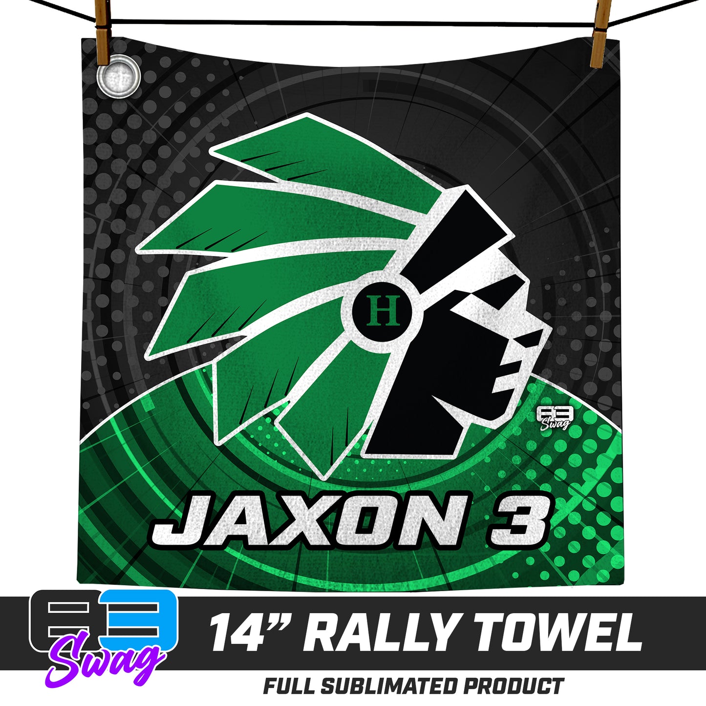 CUSTOM - 14"x14" Rally Towel - Hopatcong Warriors