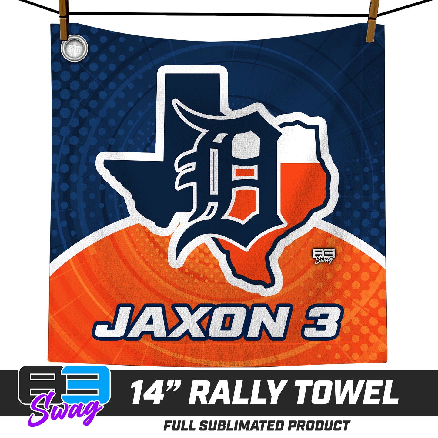 CUSTOM - 14"x14" Rally Towel - Dallas Tigers Baseball