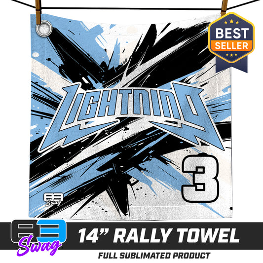 14"x14" Rally Towel  - Lightning Baseball