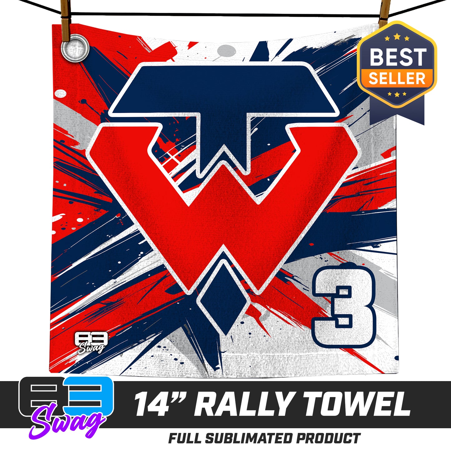 14"x14" Rally Towel  - Tampa Warriors Baseball