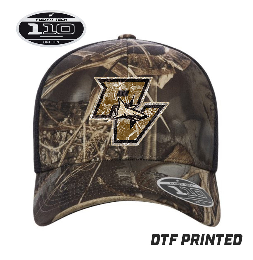 Flexfit 110M Adult 110reg Mesh Cap DTF PRINTED - PVAA Sharks Baseball