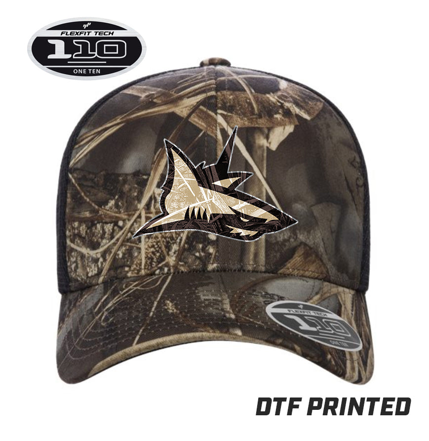 Flexfit 110M Adult 110reg Mesh Cap DTF PRINTED - PVAA Sharks Baseball
