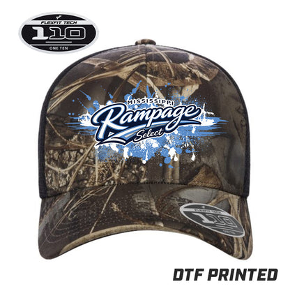 Flexfit 110M Adult 110reg Mesh Cap DTF PRINTED - Mississippi Rampage Select Softball