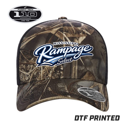 Flexfit 110M Adult 110reg Mesh Cap DTF PRINTED - Mississippi Rampage Select Softball