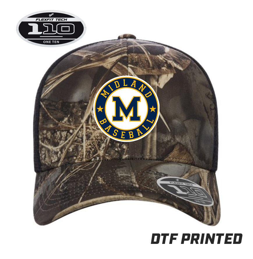 Flexfit 110M Adult 110reg Mesh Cap DTF PRINTED - Midland Baseball