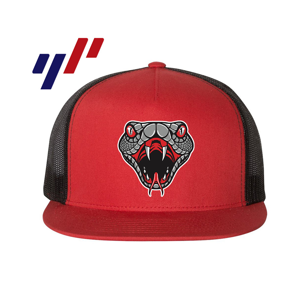 Yupoong 6006 Adult 5-Panel Classic Trucker Hat - DTF PRINTED - Black Creek Cottonmouths