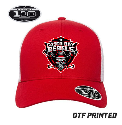 Flexfit 110M Adult 110reg Mesh Cap DTF PRINTED - Casco Bay Rebels Hockey