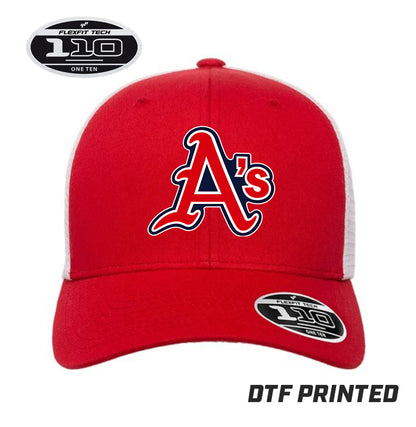 Flexfit 110M Adult 110reg Mesh Cap DTF PRINTED - Little Rock A's Baseball
