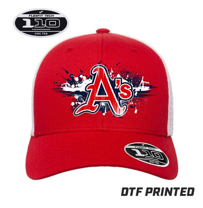 Flexfit 110M Adult 110reg Mesh Cap DTF PRINTED - Little Rock A's Baseball