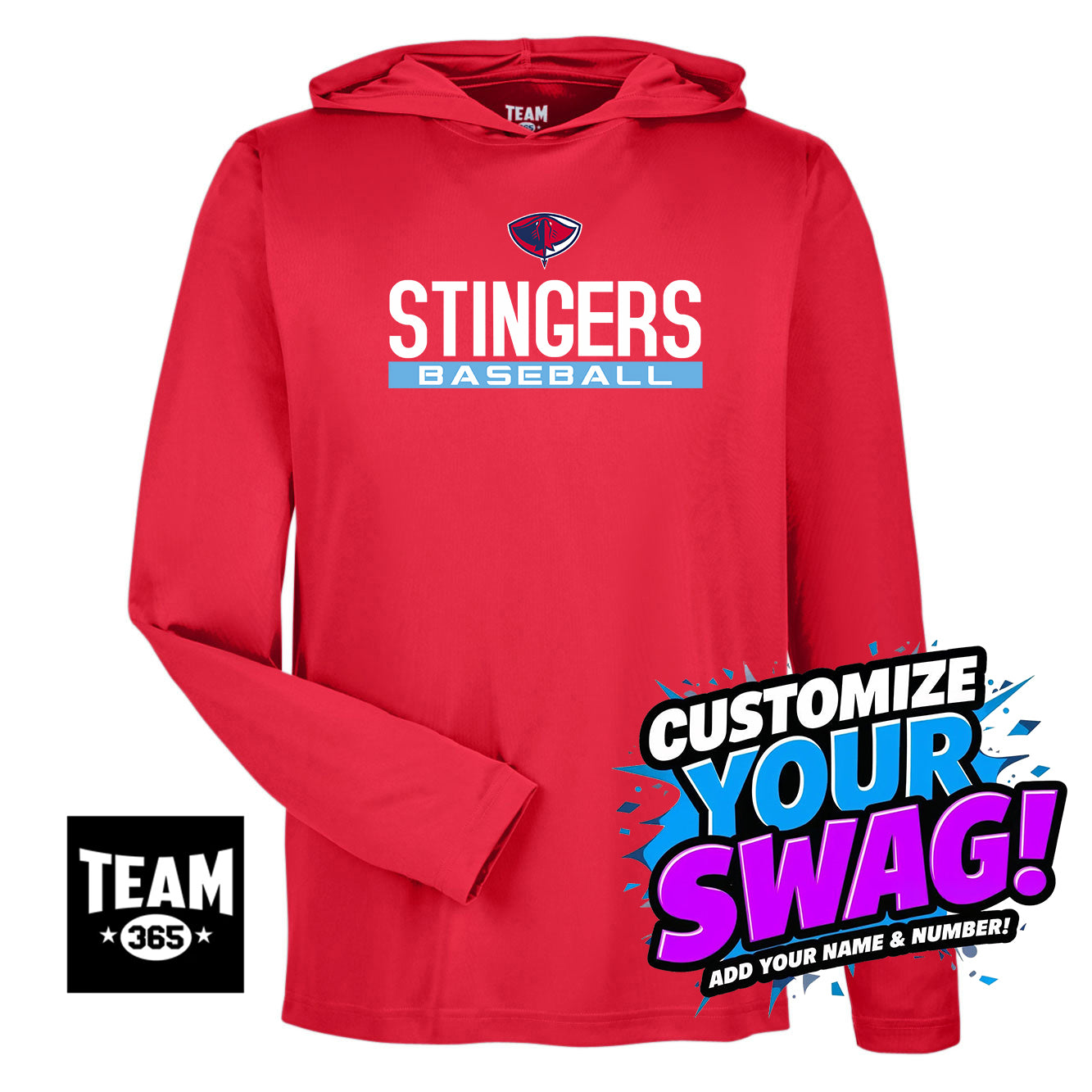 Team 365 Youth & Men's Zone Performance Hoodie - Pasco Stingers Baseball