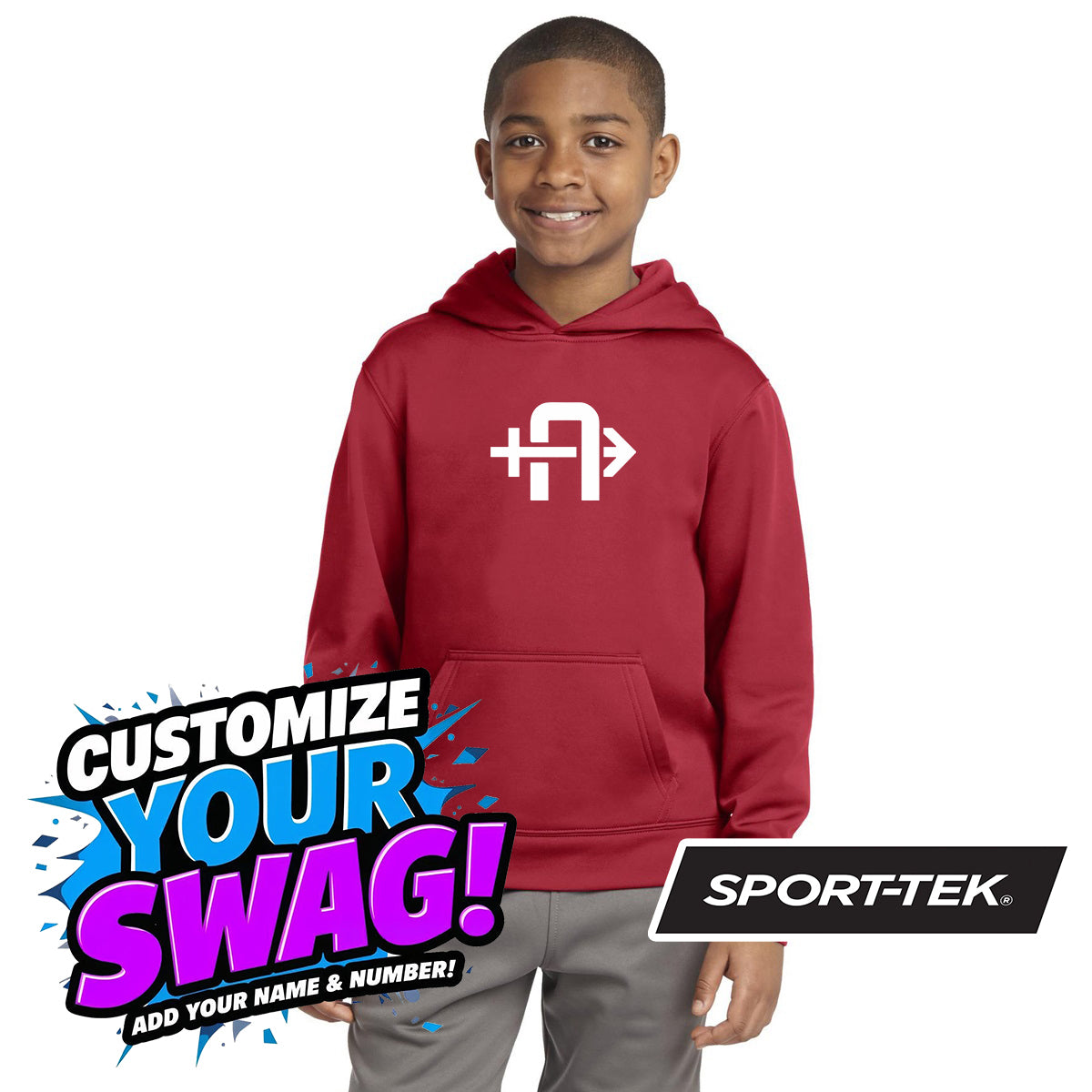 Sport-Tek Youth Sport-Wick Fleece Hooded Pullover YST244 - Arrows Baseball