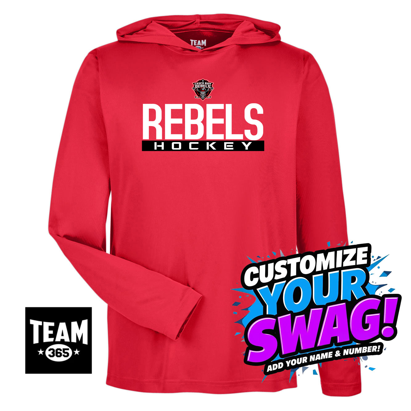 Team 365 Youth & Men's Zone Performance Hoodie - Casco Bay Rebels Hockey