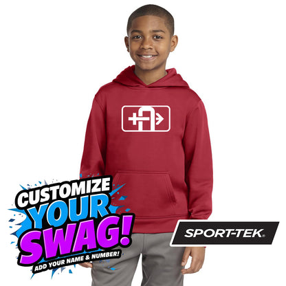 Sport-Tek Youth Sport-Wick Fleece Hooded Pullover YST244 - Arrows Baseball