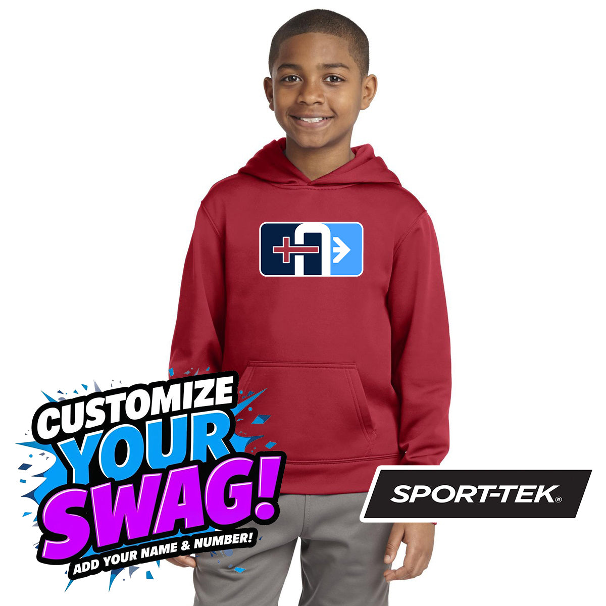Sport-Tek Youth Sport-Wick Fleece Hooded Pullover YST244 - Arrows Baseball