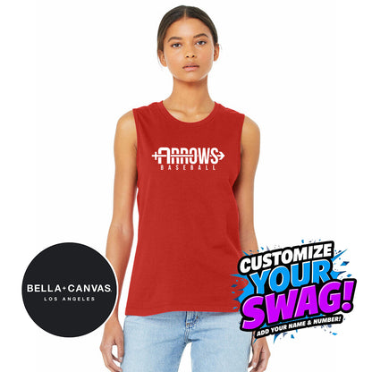 Bella + Canvas B6003 Women's Jersey Muscle Tank - Arrows Baseball