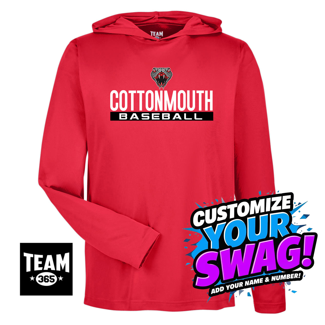 Team 365 Youth & Men's Zone Performance Hoodie - Black Creek Cottonmouths