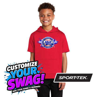 Sport-Tek Youth Sport-Wick Fleece Short Sleeve Hooded Pullover YST251 - A&A Baseball Elite