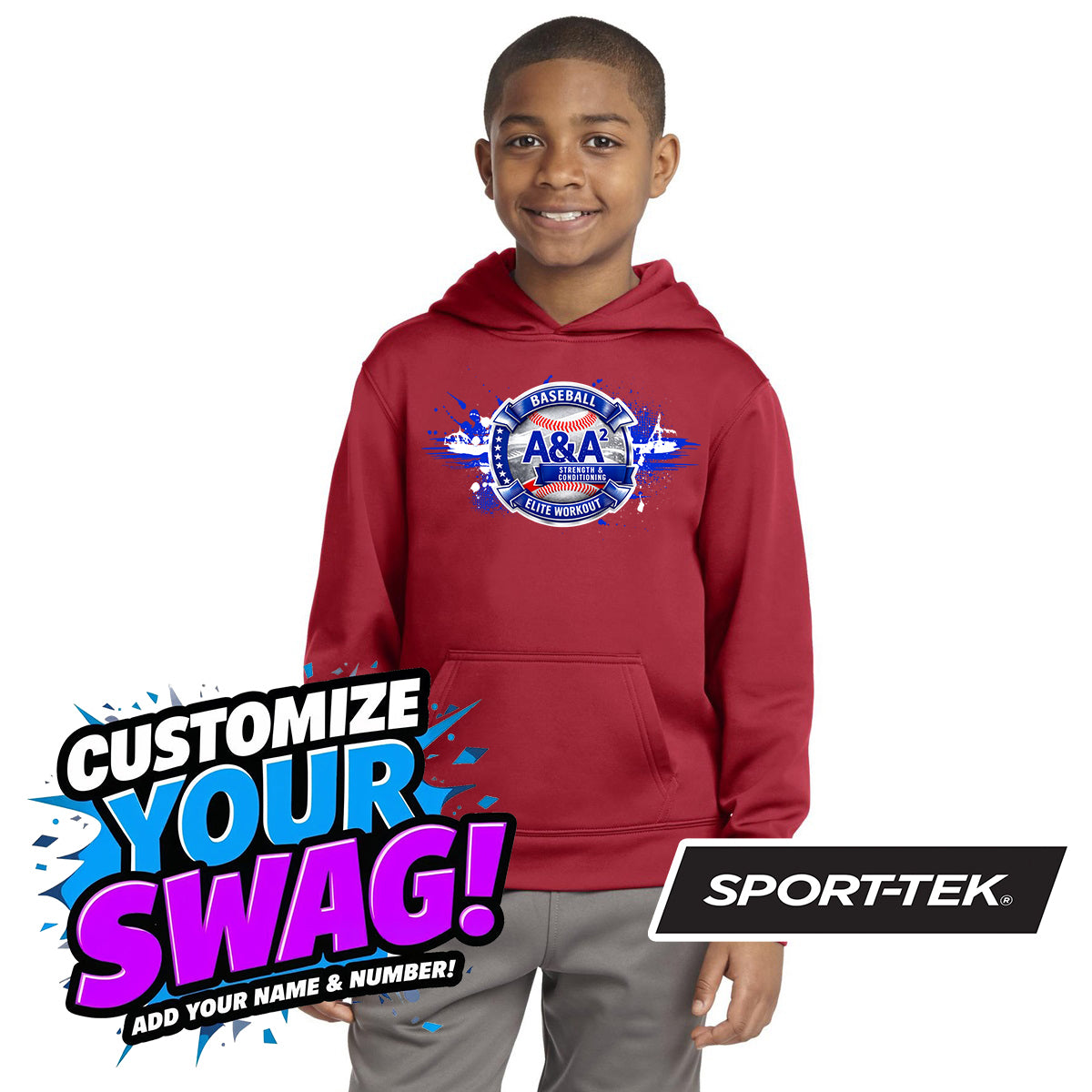 Sport-Tek Youth Sport-Wick Fleece Hooded Pullover YST244 - A&A Baseball Elite