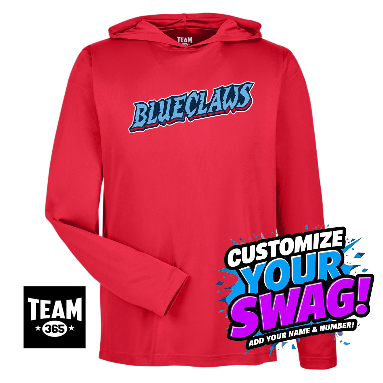 Team 365 Youth & Men's Zone Performance Hoodie - FCA Blueclaws Baseball
