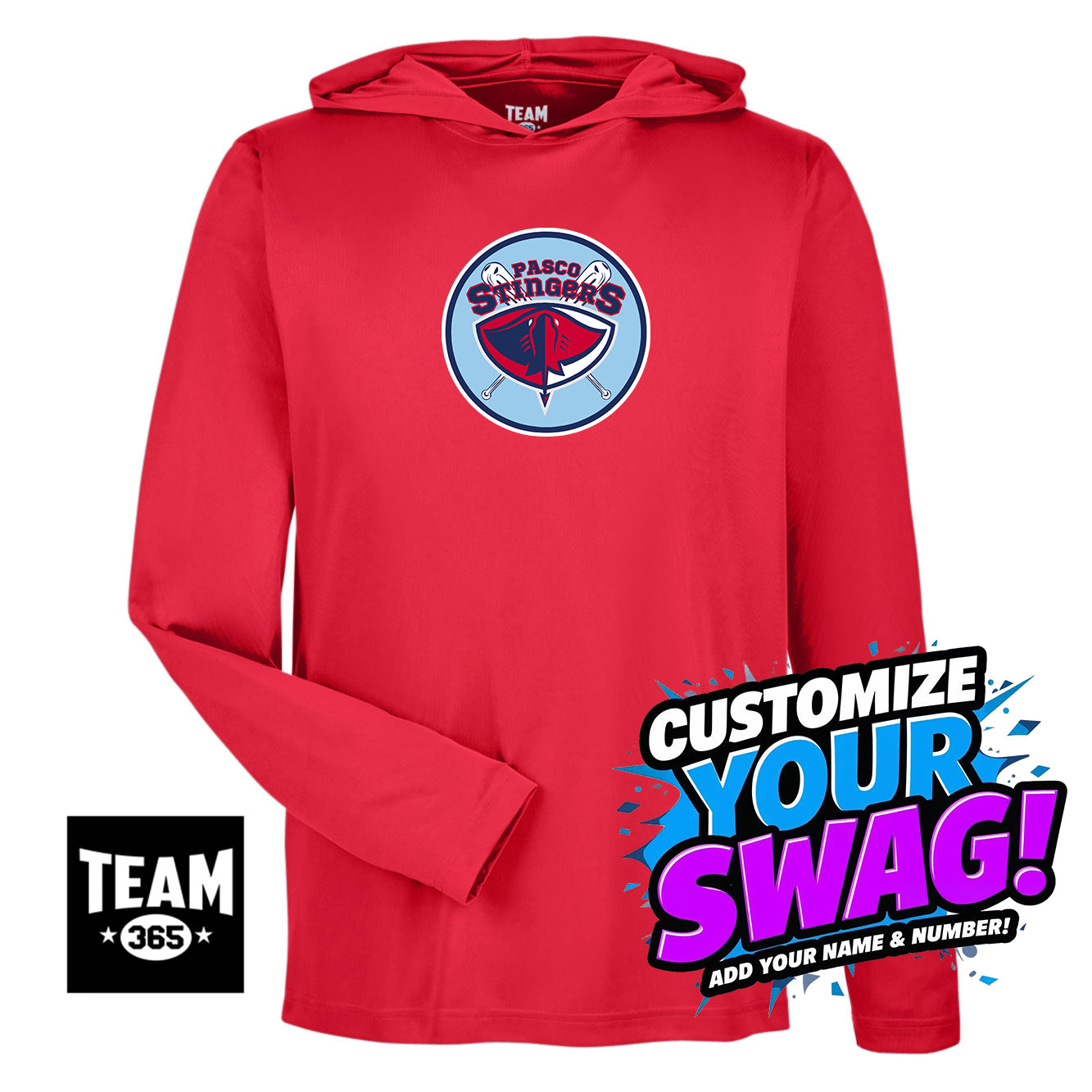Team 365 Youth & Men's Zone Performance Hoodie - Pasco Stingers Baseball