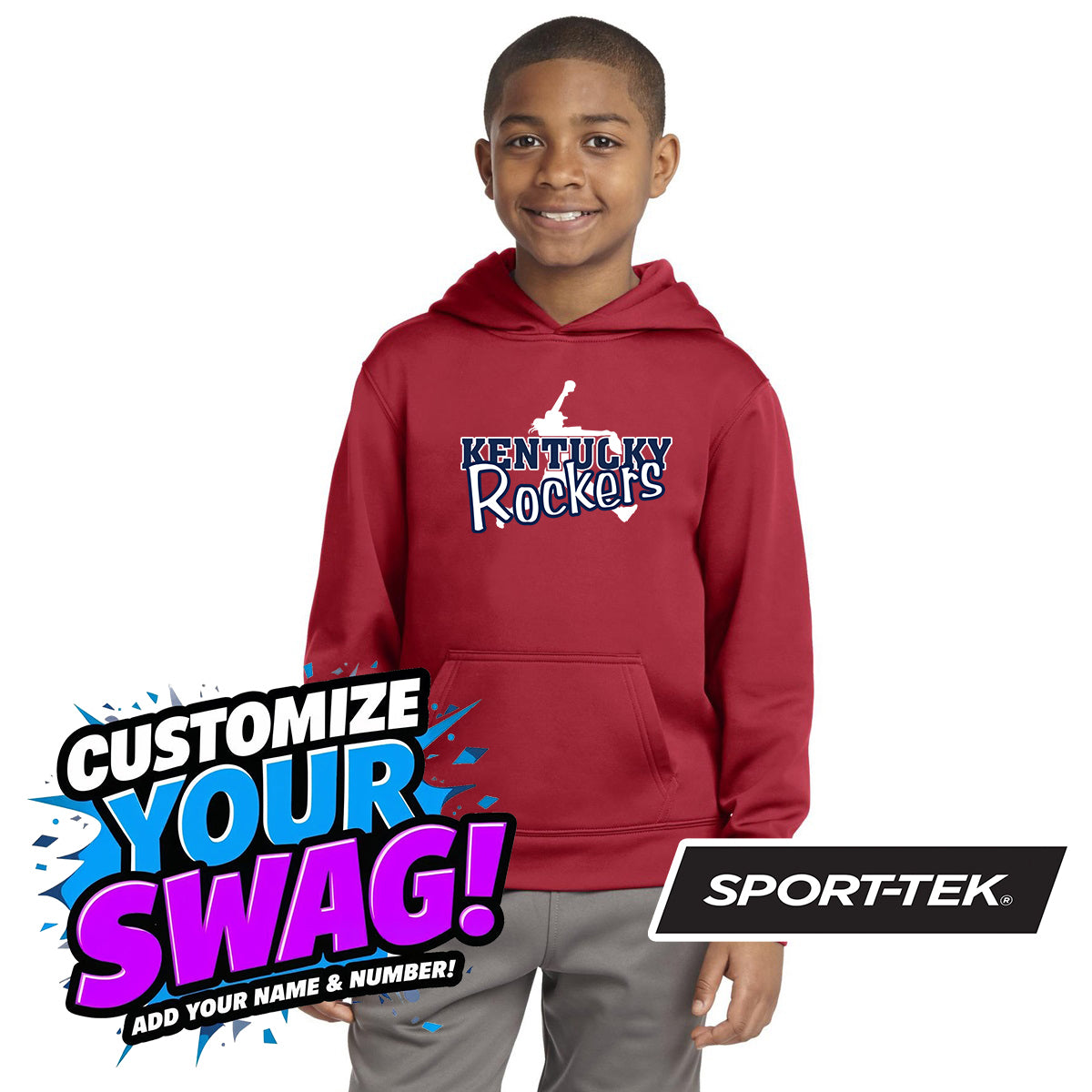 Sport-Tek Youth Sport-Wick Fleece Hooded Pullover YST244 - KY Rockers Softball