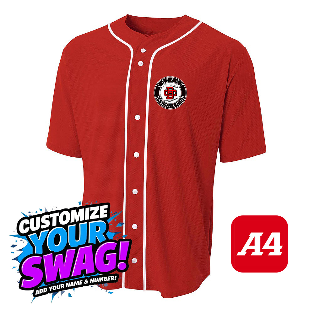 A4 Apparel N4184 Game Day Classic Baseball Jersey - Creeks Baseball Club - CBC