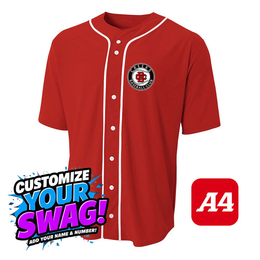 A4 Apparel N4184 Game Day Classic Baseball Jersey - Creeks Baseball Club - CBC