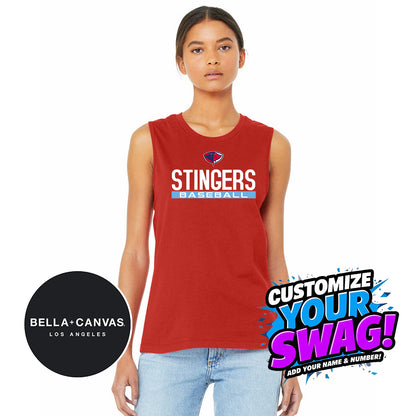 Bella + Canvas B6003 Women's Jersey Muscle Tank - Pasco Stingers Baseball