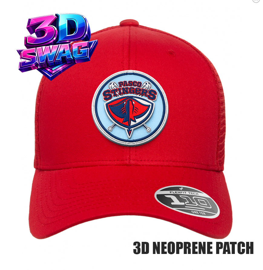 PASCO STINGERS - 3D PATCH TEAM HATS - Flexfit 110M Mesh Hat