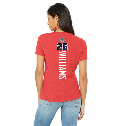 Bella + Canvas 6415 Ladies' Relaxed Triblend V-Neck T-Shirt - Bloomingdale Bulldogs Baseball
