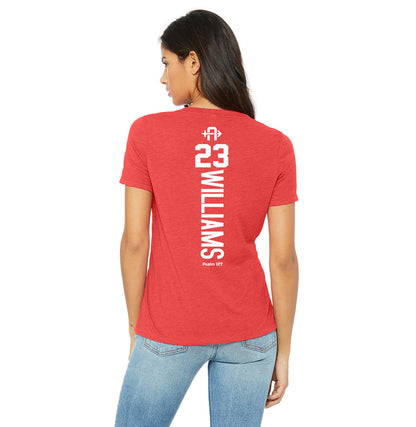 Bella + Canvas 6415 Ladies' Relaxed Triblend V-Neck T-Shirt - Arrows Baseball