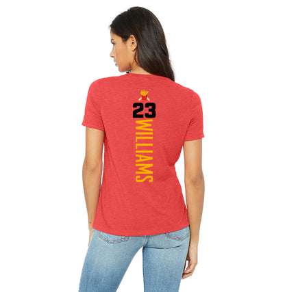 Bella + Canvas 6415 Ladies' Relaxed Triblend V-Neck T-Shirt - Team Rally Fries Baseball