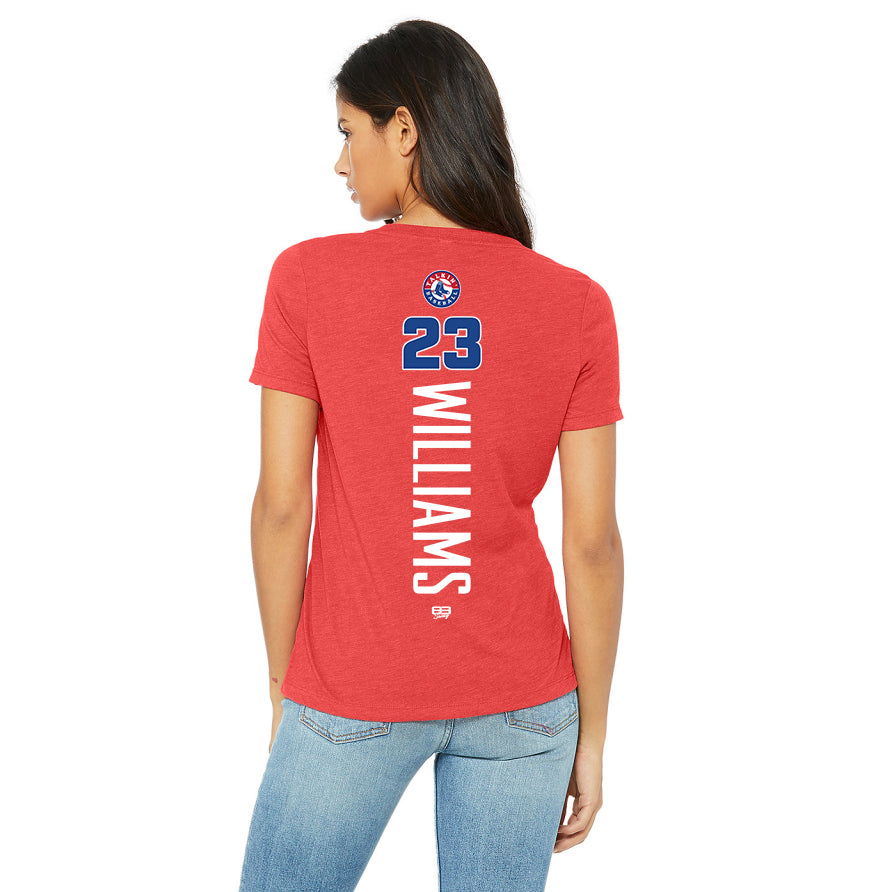 Bella + Canvas 6415 Ladies' Relaxed Triblend V-Neck T-Shirt - Talkin' Baseball