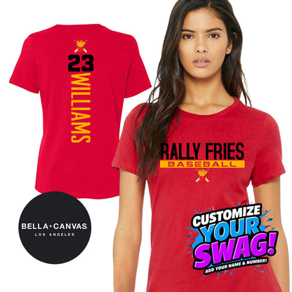 GAME TIME - Bella + Canvas B6400 Women's Relaxed Jersey Short-Sleeve T-Shirt - Team Rally Fries Baseball