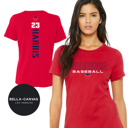 Bella + Canvas B6400 Women's Relaxed Jersey Short-Sleeve T-Shirt - Tampa Warriors Baseball