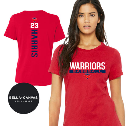 Bella + Canvas B6400 Women's Relaxed Jersey Short-Sleeve T-Shirt - Tampa Warriors Baseball
