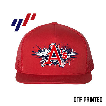 Yupoong 6006 Adult 5-Panel Classic Trucker Hat - DTF PRINTED - Little Rock A's Baseball