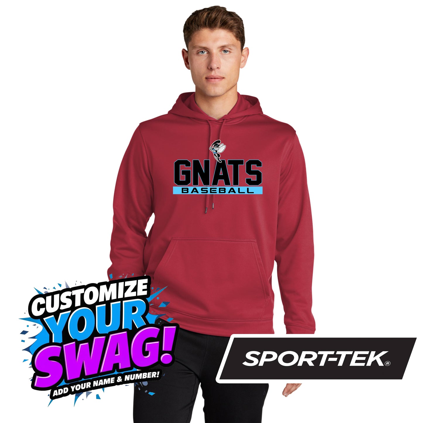 Sport-Tek Sport-Wick Fleece Hooded Pullover F244 - NBC Gnats Baseball
