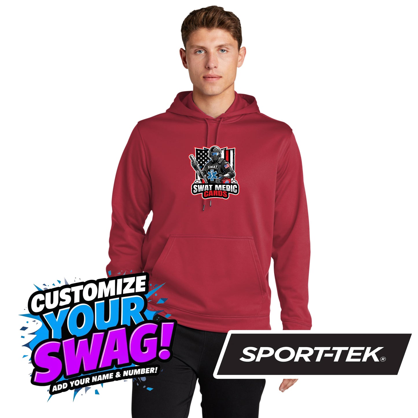 Sport-Tek Sport-Wick Fleece Hooded Pullover F244 - Swat Medic Cards